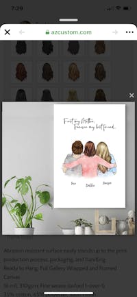 Personalized Poster & Canvas Mother‘s Hug, Mom and Daughter, Grandma and Granddaughter 2 Girlfriends Two Sisters Mother’s Day Gift HT01