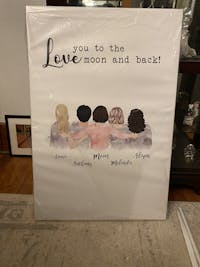 Personalized Poster & Canvas Mother‘s Hug, Mom and Daughter, Grandma and Granddaughter 2 Girlfriends Two Sisters Mother’s Day Gift HT01