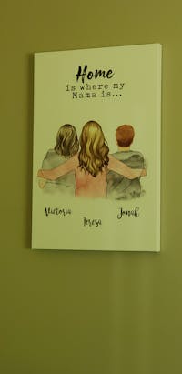 Personalized Poster & Canvas Mom hug, Mother and son , mother and son , daughter , mother and 2 sons , mother and 2 daughter , love you to the moon and back HT01