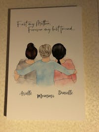 Personalized Canvas & Poster Mother's Hug, Mom and Daughter, Grandma and Granddaughter Mom and daughter Mom and 2 daughters Mom and 3 daughters Mom and 4 daughters Mother day gift HT01