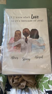 Personalized Canvas & Poster Mother's Hug, Mom and Daughter, Grandma and Granddaughter Mom and daughter Mom and 2 daughters Mom and 3 daughters Mom and 4 daughters Mother day gift HT01