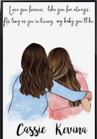 Personalized Poster & Canvas Mom hug, Mother and son , mother and son , daughter , mother and 2 sons , mother and 2 daughter , love you to the moon and back HT01