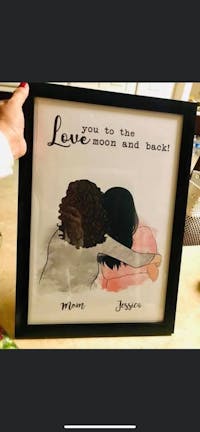 Personalized Canvas & Poster Mother's Hug, Mom and Daughter, Grandma and Granddaughter Mom and daughter Mom and 2 daughters Mom and 3 daughters Mom and 4 daughters Mother day gift HT01