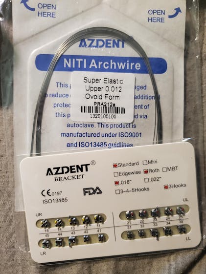 AZDENT Archwire NiTi Super Elastic Ovoid Round 0.012-0.020 Upper/Lower  10pcs/Pack