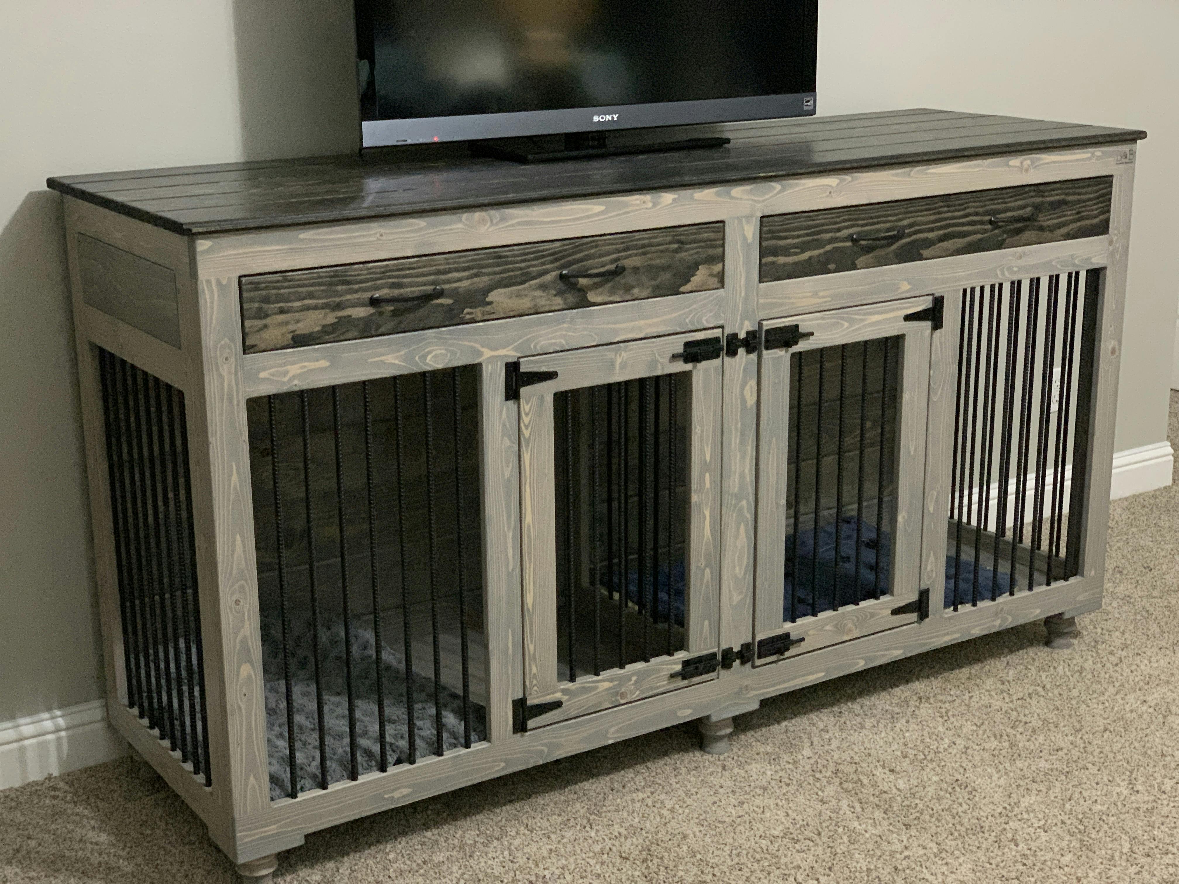 dog crate entertainment center