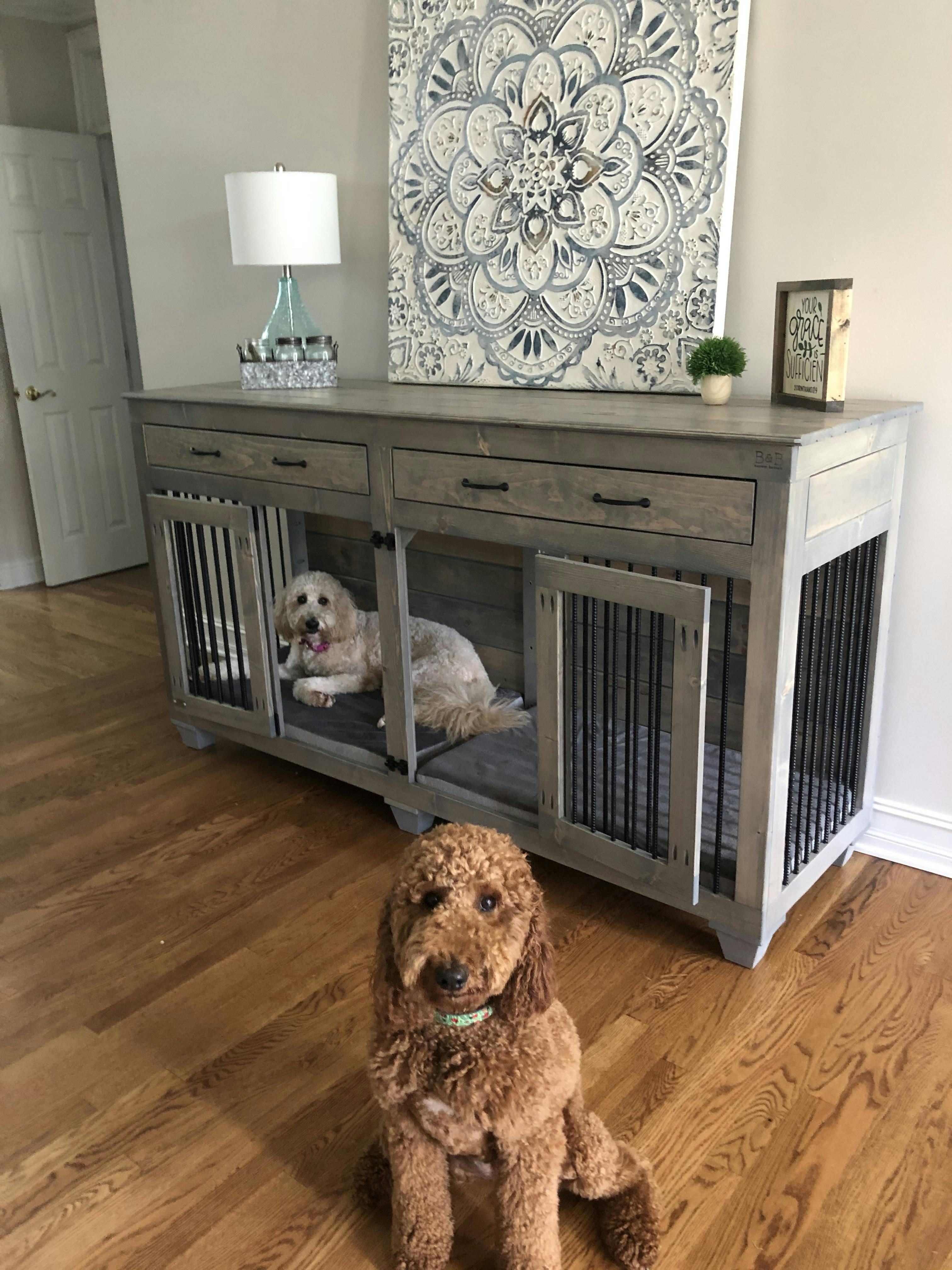 Double Dog Kennel For 2 Large Dogs | Custom Large Dog Crate