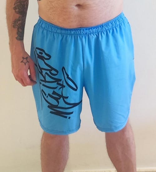 Weirdo Graffiti Tag Swim Shorts | Blue