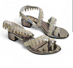 Sandália 9265 Prata Com Salto Bloco 3cm