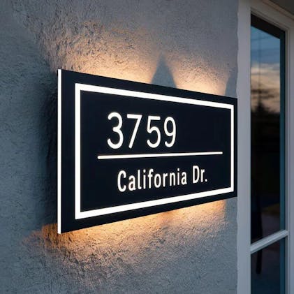 Amazon.com: T-SUNUS Double Sided Solar Address Sign, Lighted