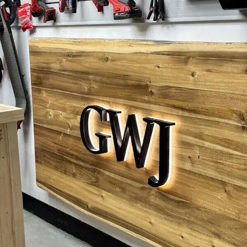Custom Illuminated Sign Logo Backlit Letters Led Metal Wall Art  Light Up Logo Signs for Business Office Beauty Salon Decoration