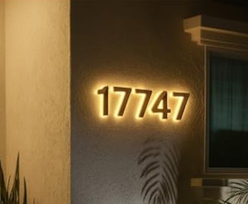 Lighted House Number Sign - Customizable LED Address Plaque for Home, Perfect for Night Visibility & Curb Appeal