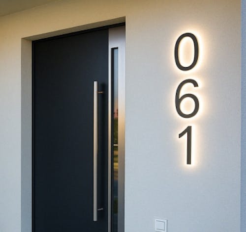 Lighted House Number Sign - Customizable LED Address Plaque for Home, Perfect for Night Visibility & Curb Appeal
