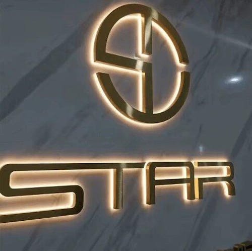 Custom Storefront LED Letters 3D Polish Shiny Gold Business Wall Lettering Backlit Channel Letters Commercial Lettering for Buildings