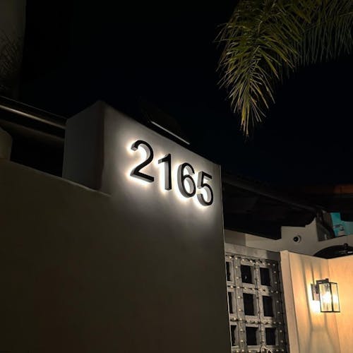 Lighted House Number Sign - Customizable LED Address Plaque for Home, Perfect for Night Visibility & Curb Appeal