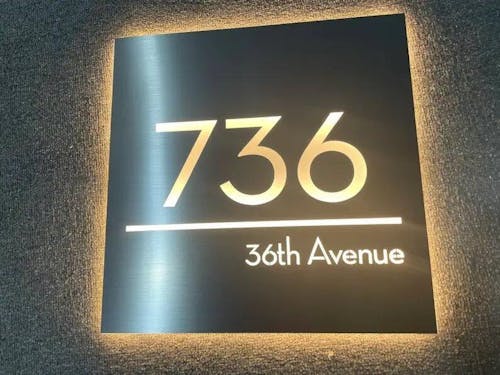 Custom LED House Number Sign Outdoor Stainless Steel Metal Plaque Illuminated Address Plaques Lighted Address Signs