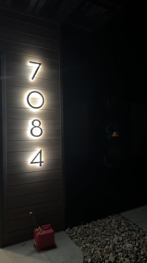 Lighted House Number Sign - Customizable LED Address Plaque for Home, Perfect for Night Visibility & Curb Appeal