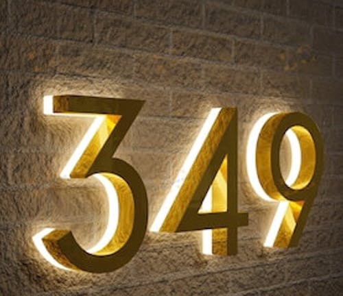 Lighted House Number Sign - Customizable LED Address Plaque for Home, Perfect for Night Visibility & Curb Appeal