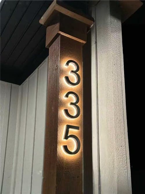 Lighted House Number Sign - Customizable LED Address Plaque for Home, Perfect for Night Visibility & Curb Appeal