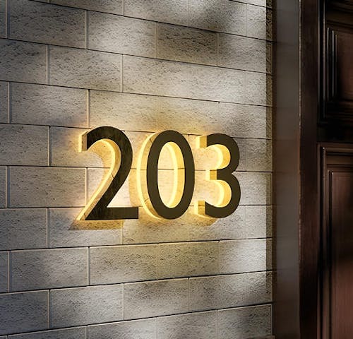 Lighted House Number Sign - Customizable LED Address Plaque for Home, Perfect for Night Visibility & Curb Appeal