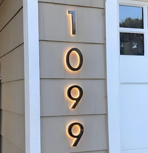 Lighted House Number Sign - Customizable LED Address Plaque for Home, Perfect for Night Visibility & Curb Appeal