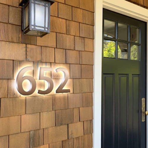 Lighted House Number Sign - Customizable LED Address Plaque for Home, Perfect for Night Visibility & Curb Appeal