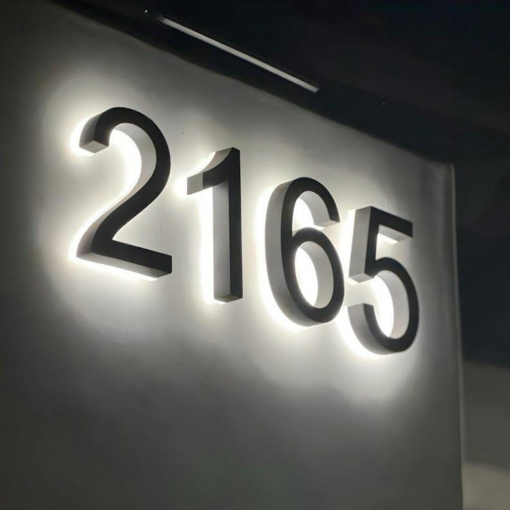 Lighted House Number Sign - Customizable LED Address Plaque for Home, Perfect for Night Visibility & Curb Appeal