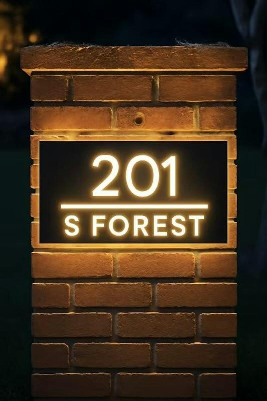 Modern House Numbers Solar Powered Address Sign Vintage Outdoor Metal Numbers Lighted Address Signs Low Voltage Waterproof