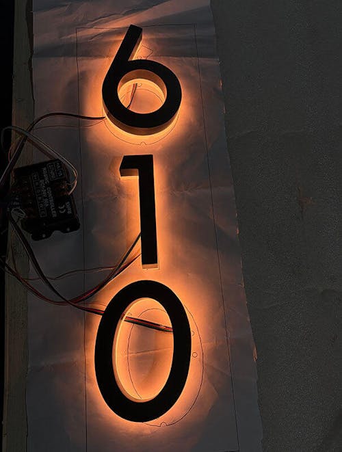 Lighted House Number Sign - Customizable LED Address Plaque for Home, Perfect for Night Visibility & Curb Appeal