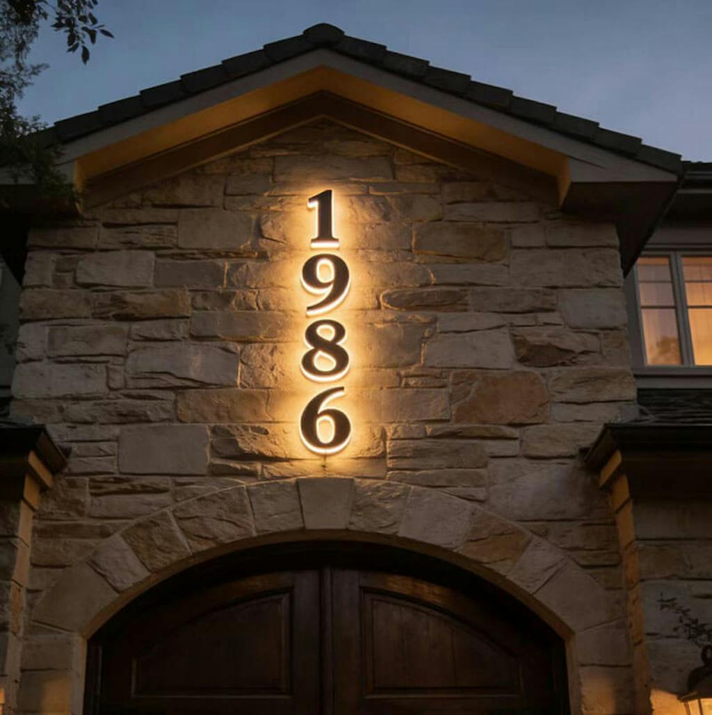 Lighted House Number Sign - Customizable LED Address Plaque for Home, Perfect for Night Visibility & Curb Appeal