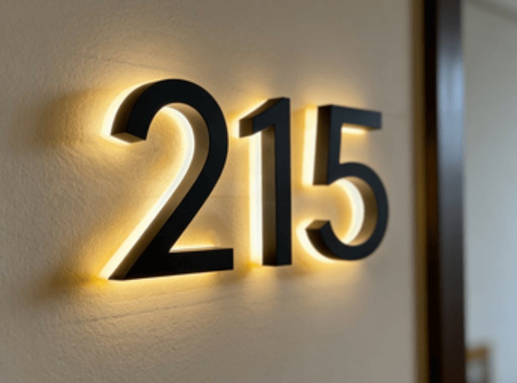 Modern Illuminated House Numbers Light Up House Number Signs Outdoor Lit House Numbers Led Address Solar Backlit House Numbers