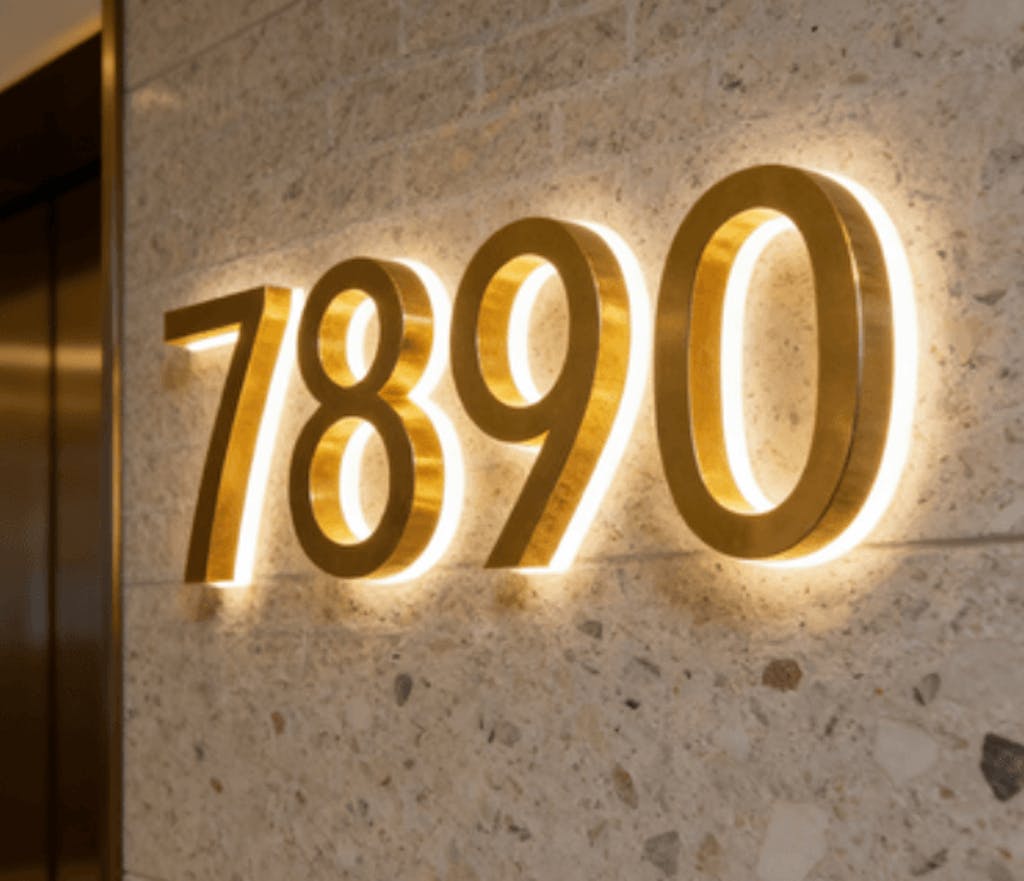 Lighted House Number Sign - Customizable LED Address Plaque for Home, Perfect for Night Visibility & Curb Appeal