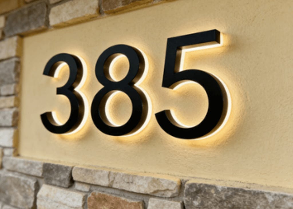 Lighted House Number Sign - Customizable LED Address Plaque for Home, Perfect for Night Visibility & Curb Appeal