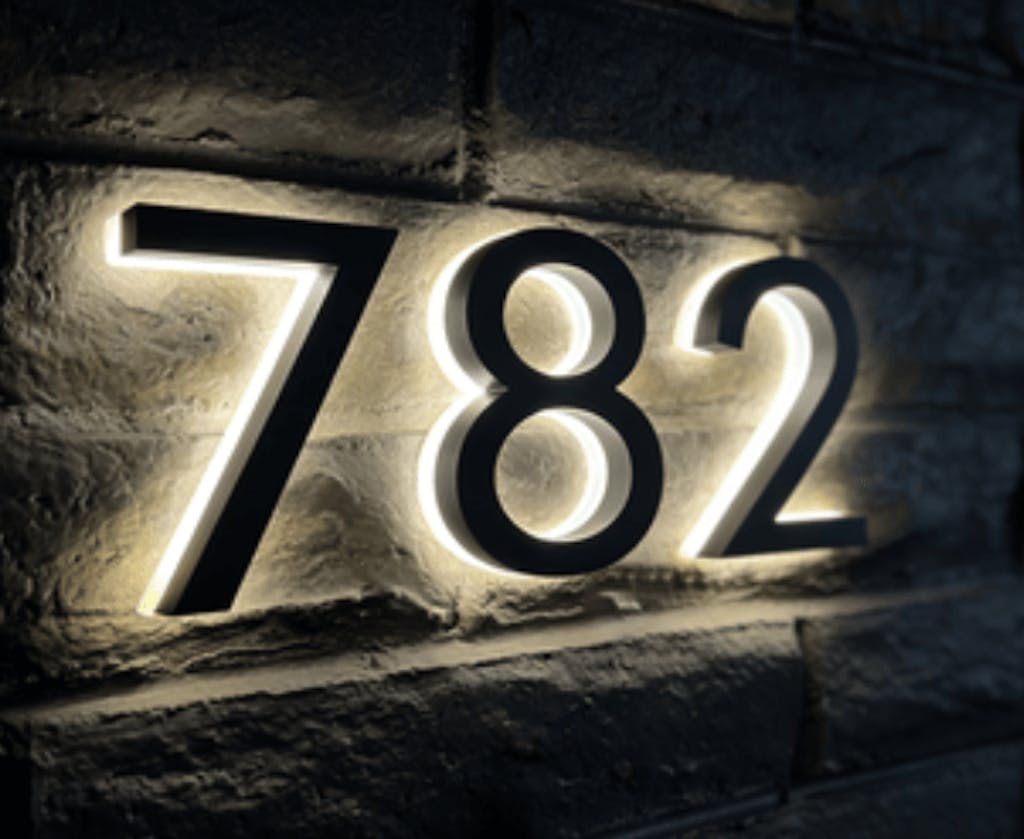 Modern Illuminated House Numbers Light Up House Number Signs Outdoor Lit House Numbers Led Address Solar Backlit House Numbers