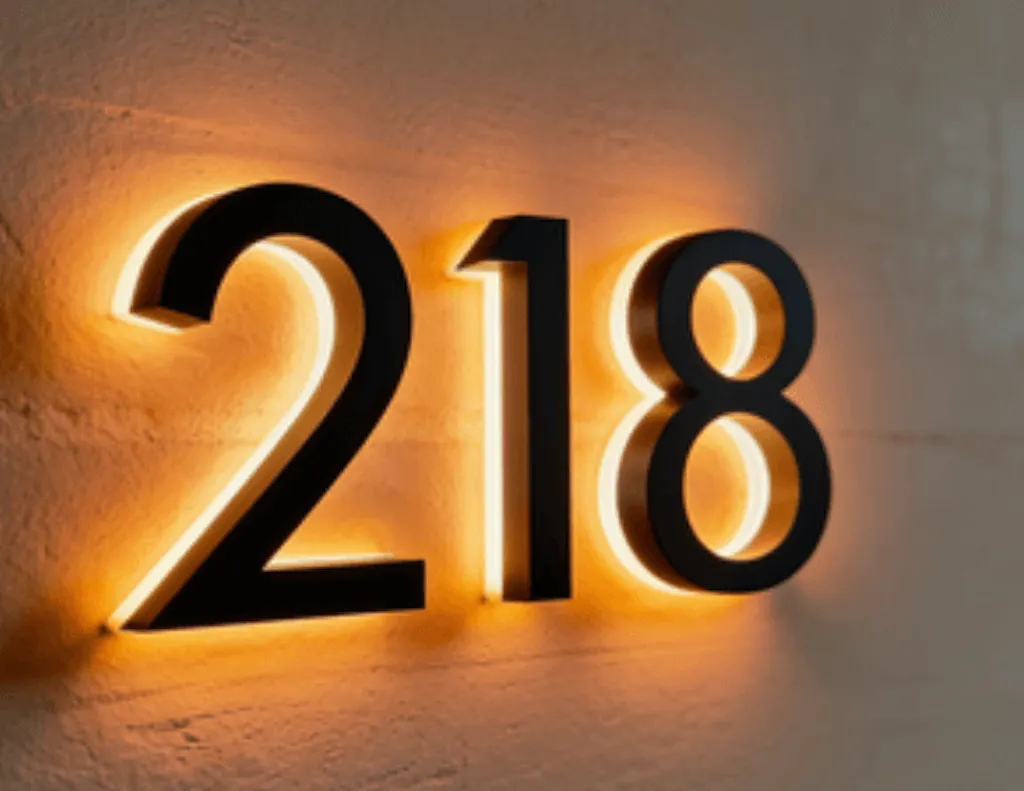 Lighted House Number Sign - Customizable LED Address Plaque for Home, Perfect for Night Visibility & Curb Appeal