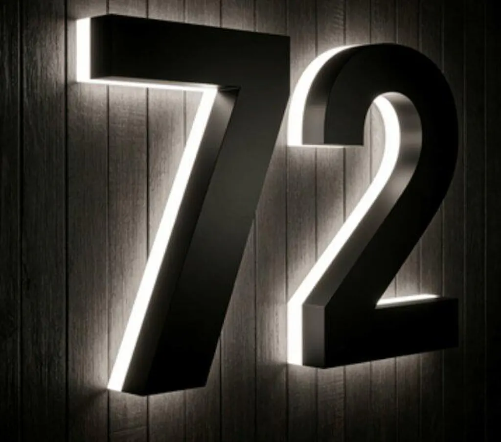Modern Illuminated House Numbers Light Up House Number Signs Outdoor Lit House Numbers Led Address Solar Backlit House Numbers