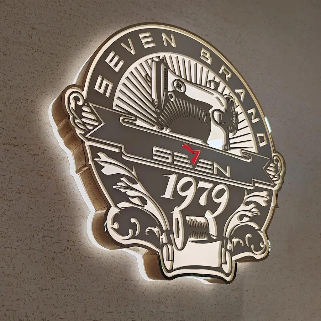 LED Metal Light Box 3D Stainless Steel Sign Storefront Reception Brushed Metal Logo Laser Cut Metal Wall Blade Sign Cabinet Signage