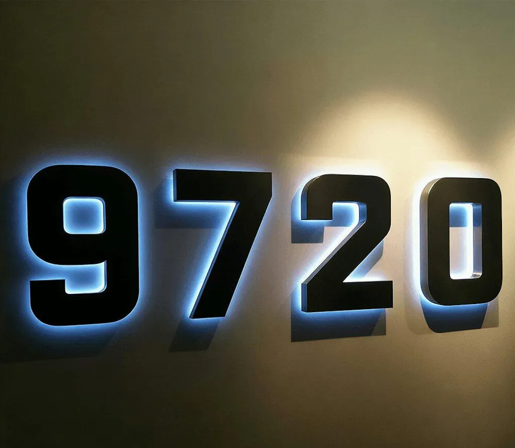 Lighted House Number Sign - Customizable LED Address Plaque for Home, Perfect for Night Visibility & Curb Appeal
