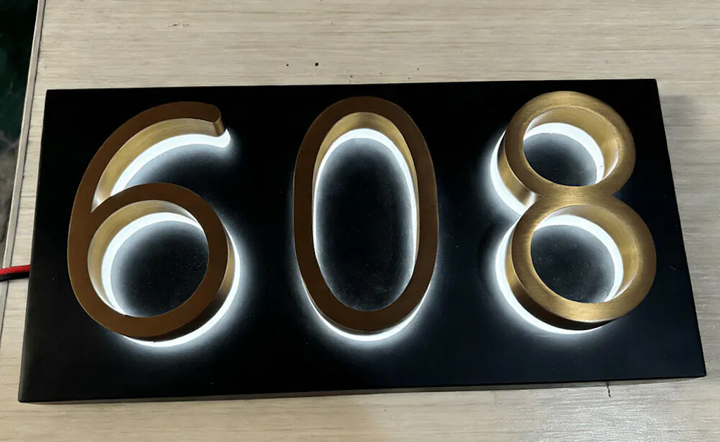 Lighted House Number Sign - Customizable LED Address Plaque for Home, Perfect for Night Visibility & Curb Appeal