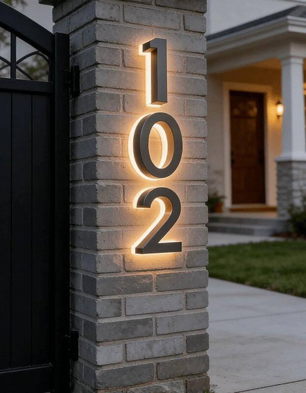 Lighted House Number Sign - Customizable LED Address Plaque for Home, Perfect for Night Visibility & Curb Appeal