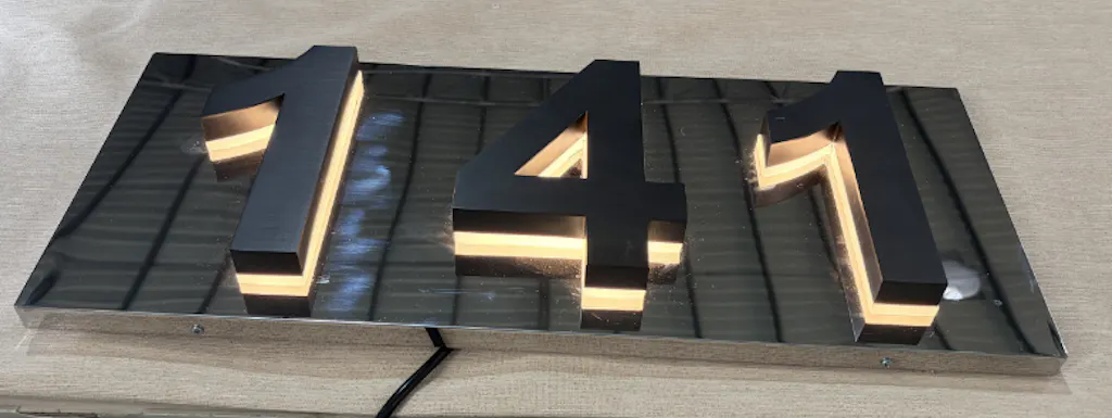Modern Illuminated House Numbers Light Up House Number Signs Outdoor Lit House Numbers Led Address Solar Backlit House Numbers