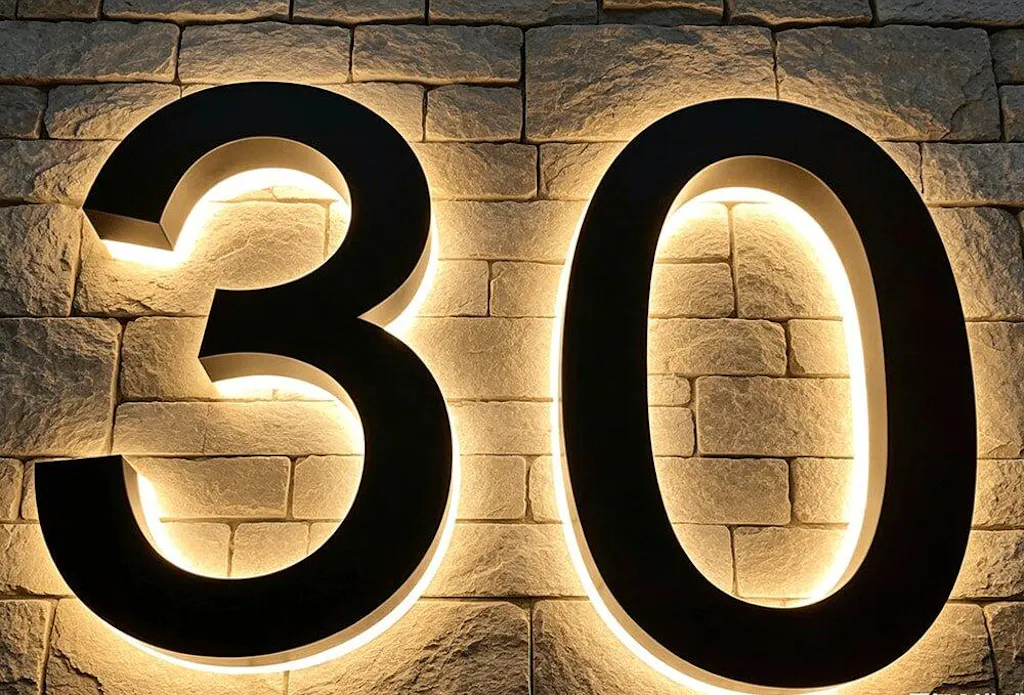 Lighted House Number Sign - Customizable LED Address Plaque for Home, Perfect for Night Visibility & Curb Appeal