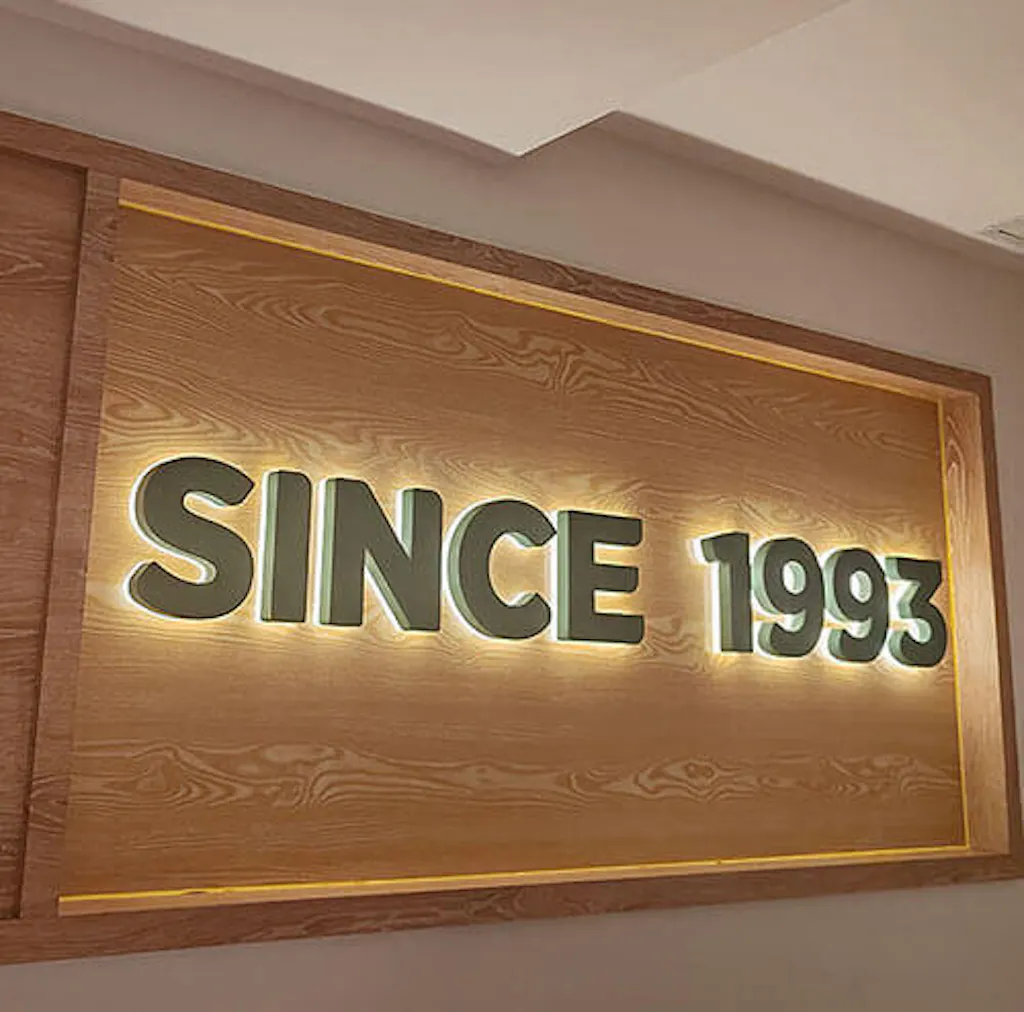 Custom Led Company Sign Metal Backlit Signage Back Lit Letters LED Storefront Signs Outdoor Illuminated Business Signs