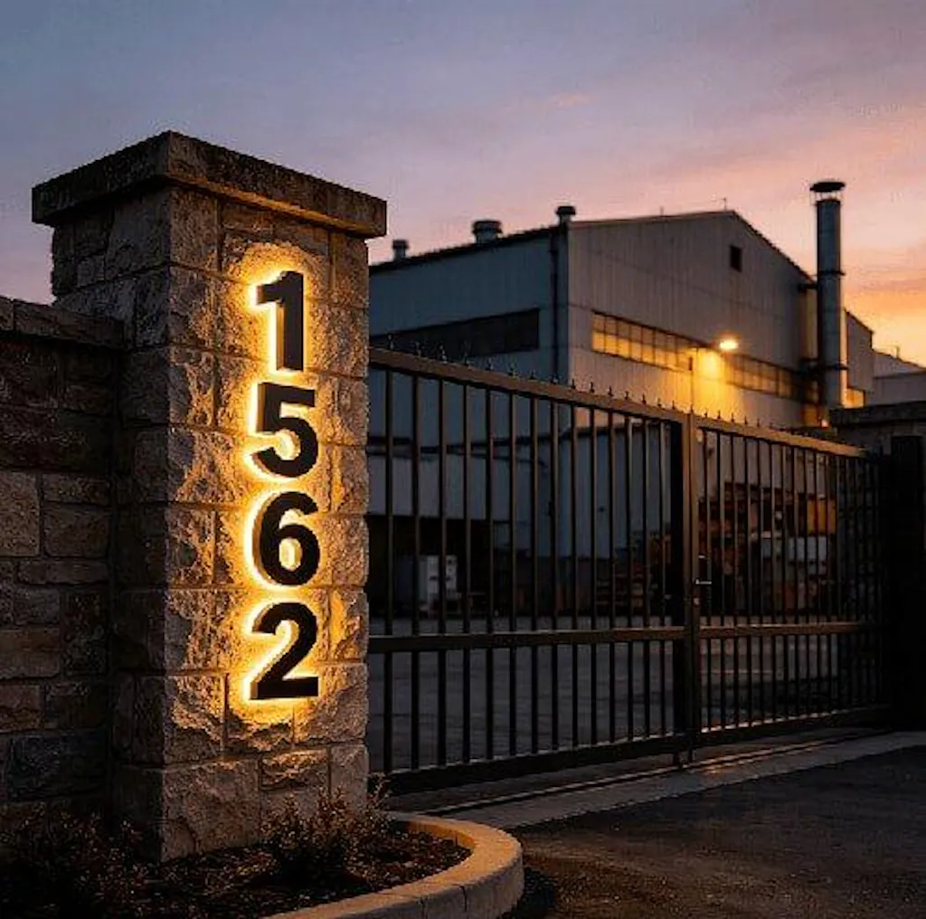 RGB LED Number Signs Color Changeable House Numbers Modern Wall Lighting Letter LED Backlit Door Number Light Address Numbers