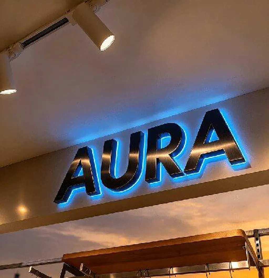 Custom Light Up Logo Signs 3D Backlit Logo Halo Illuminated Signs Shop Sign with Light Backlit Storefront Signs