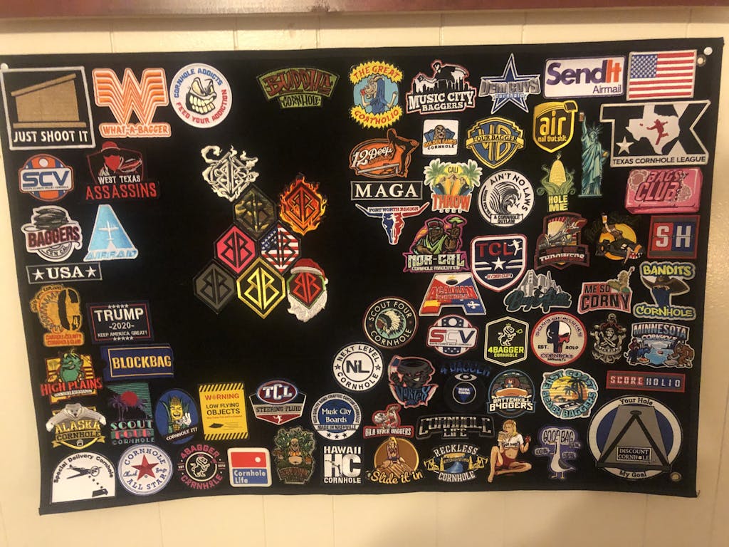 Cornhole Patch Bags Boards Golden Velcro Patch