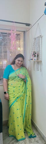 Dil | Neon Mul Mul Cotton Saree