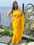 Parijat | Yellow Mul Mul Cotton Saree