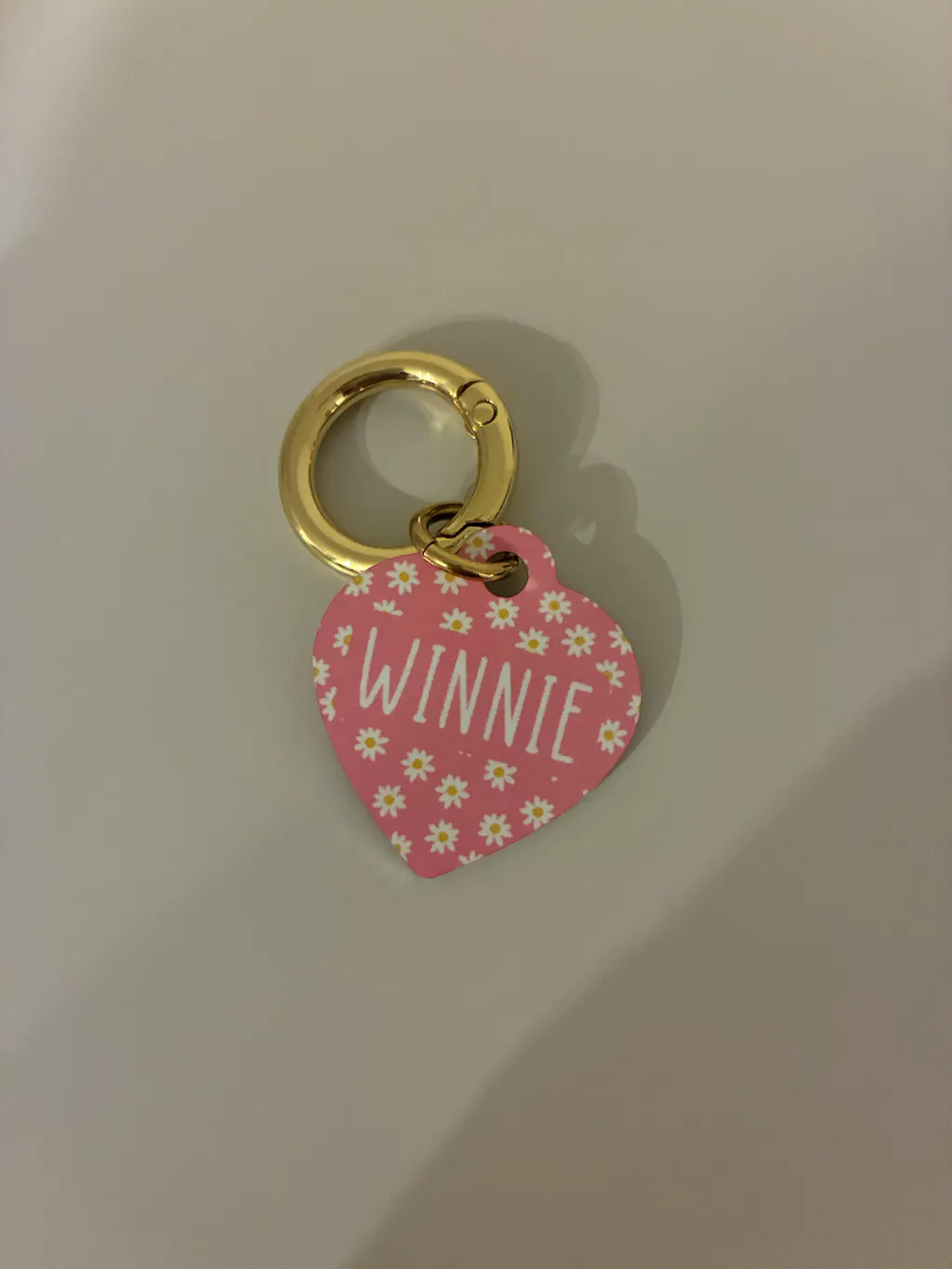 Pink Daisy Pattern Pet ID Tag
