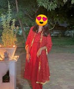 Cherry Red Rogan Print Suit Set