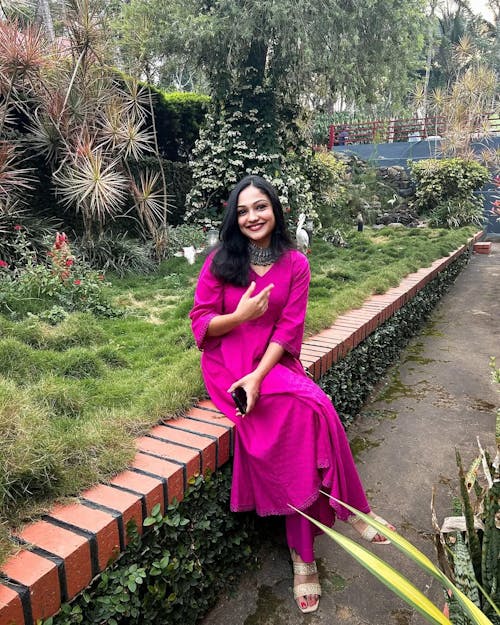 Pink Schiffili Cotton Anarkali Suit